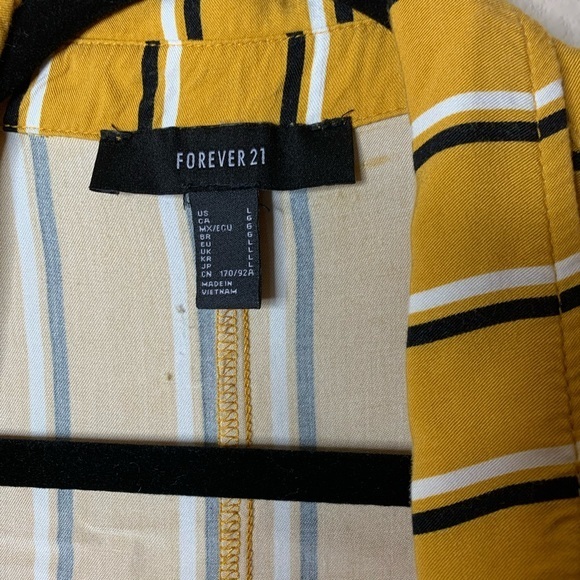 Mustard stripe blazer forever 22 Large - Picture 3 of 5